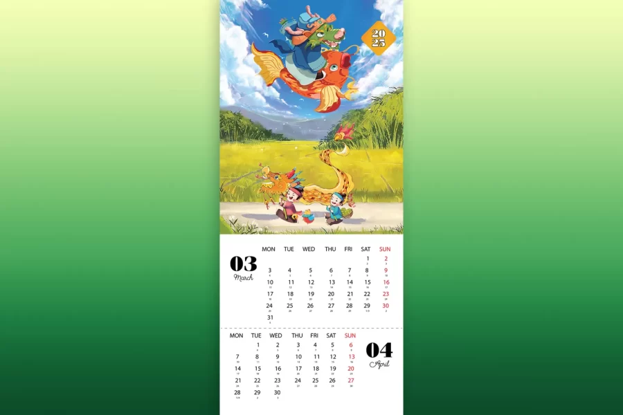 Lịch treo tường 7 tờ - Ảnh 2