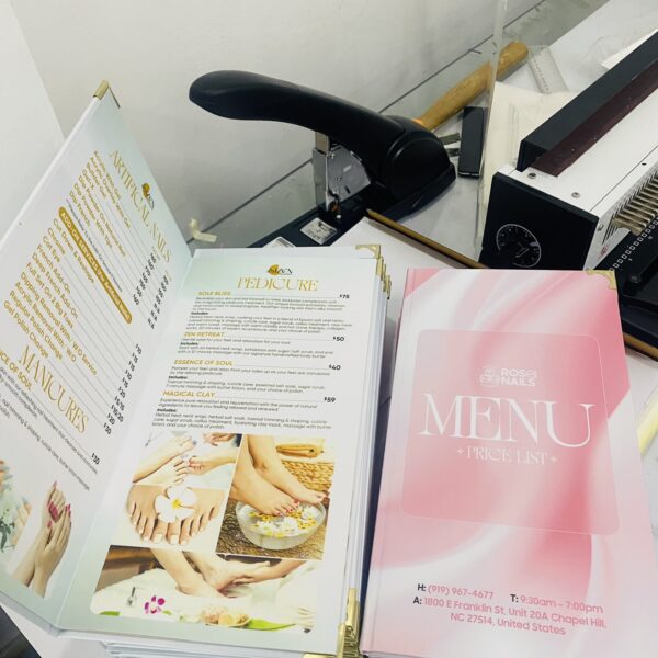 Menu dáng đối lưng - ép lụa