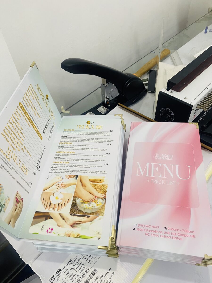 Menu dáng đối lưng - ép lụa