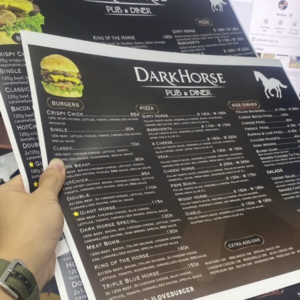 Menu tờ rời