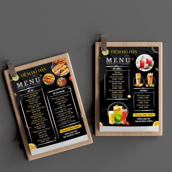 Menu, thực đơn