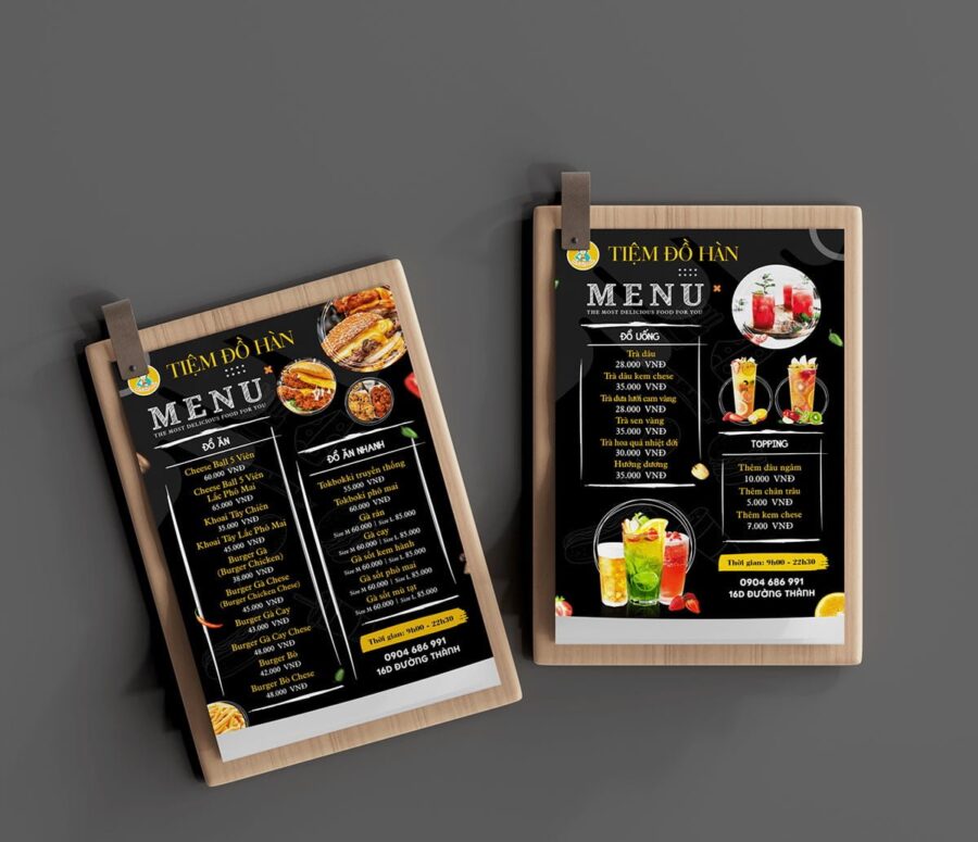 Menu, thực đơn